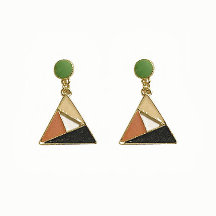 Contrast Starry Triangle Earrings - Multi Color