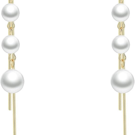 Pearl Patched Multi Layered Earrings Pair - Golden