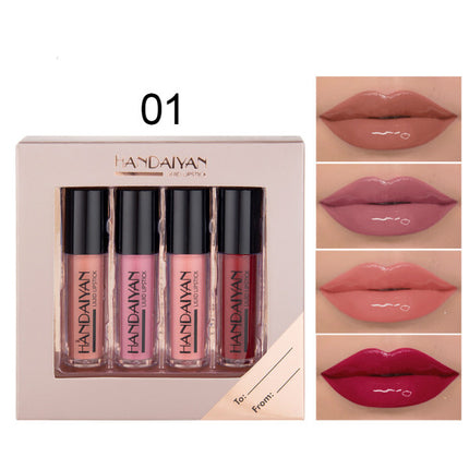 Girls Matte Lip Gloss Set 4 Pieces Gift Box - 01 - Multi Color