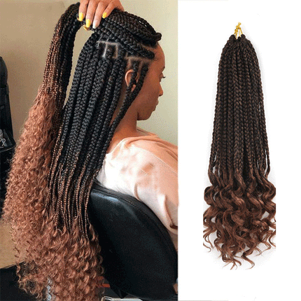 14 Inch Crochet Braids Two Tone  Curly Hair Extension High Quality Artificial Hairs Extensions - Dark Brown