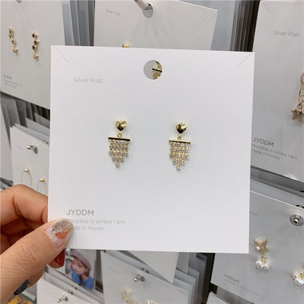 Women Heart Alloy Decoration Earrings - Golden