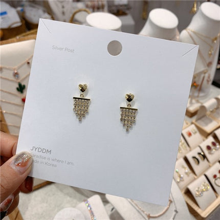 Women Heart Alloy Decoration Earrings - Golden