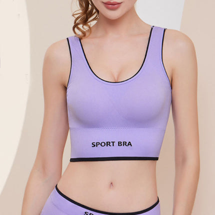 Two Pieces Strap Shoulder Padded Bra Sportswear Blouse With Elastic Underwear For Yoga Exercise Running Gym Stylish Print Body Fitted Summer Wear Outdoor Inner Wear 2 Pcs Set