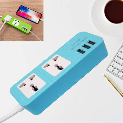 Good Quality Extension Power Socket With 3 USB Ports - Green