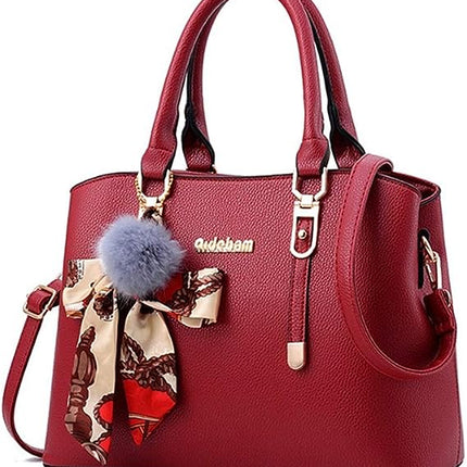 Fashion Large Capacity Stylish Shoulder Handbags - Wine Red