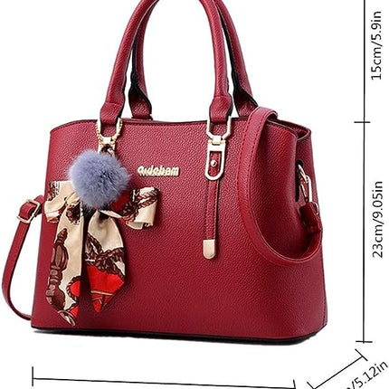 Fashion Large Capacity Stylish Shoulder Handbags - Wine Red