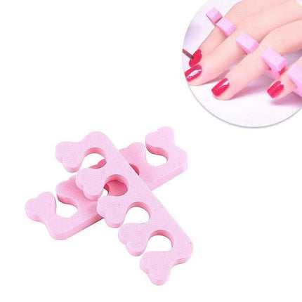 2 Pieces Heart High Elastic Nail Toe Separator - Pink