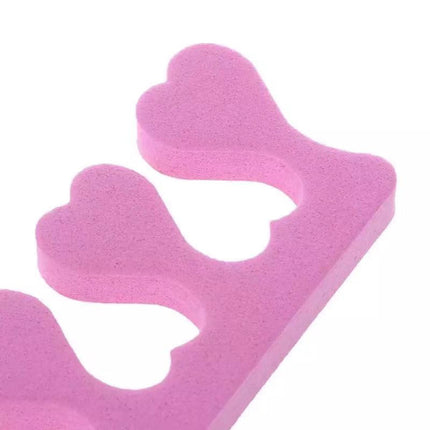 2 Pieces Heart High Elastic Nail Toe Separator - Pink