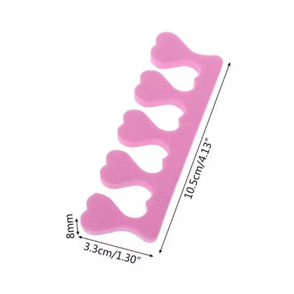 2 Pieces Heart High Elastic Nail Toe Separator - Pink