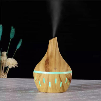 Luminous Wood Grain Air Humidifier Aroma Diffuser - Khaki