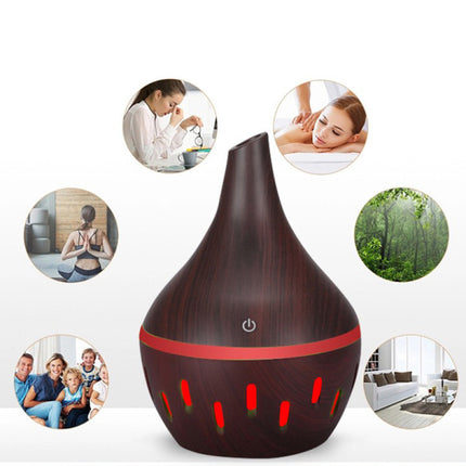 Luminous Wood Grain Air Humidifier Aroma Diffuser - Khaki