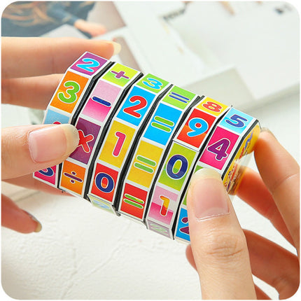 Kids Plastic Rubiks Cylindrical Learning Magic Cube - Multi Color