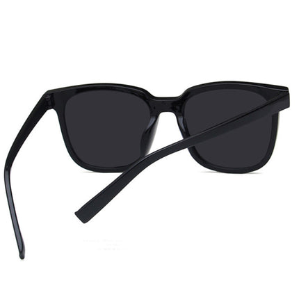 Trendy Square Sunglasses Silver Black High Quality Plastic Frame &amp; Lens Unisex Safety Lens No Magnification