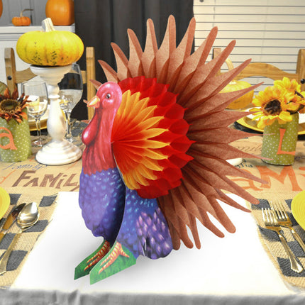 Home Party Turkey Decoration Honeycomb Bird - Multi Color