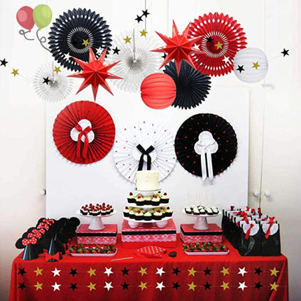 8 Pieces Minnie Mouse Party Decoration Paper Fans - Multi Color