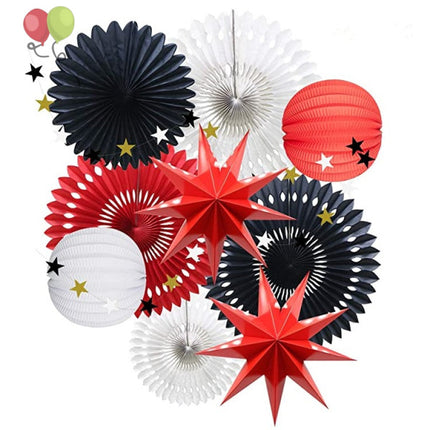 8 Pieces Minnie Mouse Party Decoration Paper Fans - Multi Color