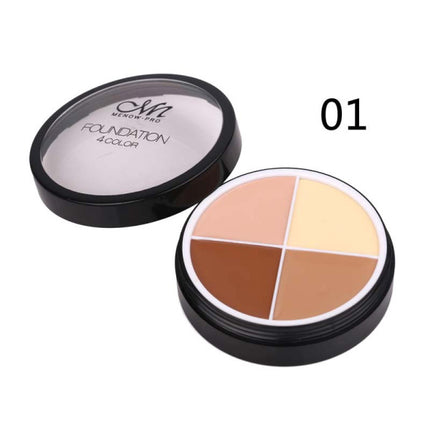 4 In 1 Round Shape Foundation Concealer Cream - 01 - Cream Orange