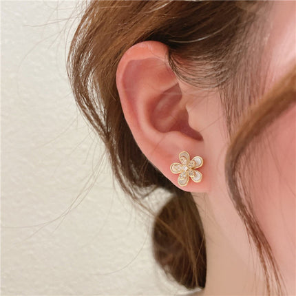 Temperament Small Flowers Earrings - Golden