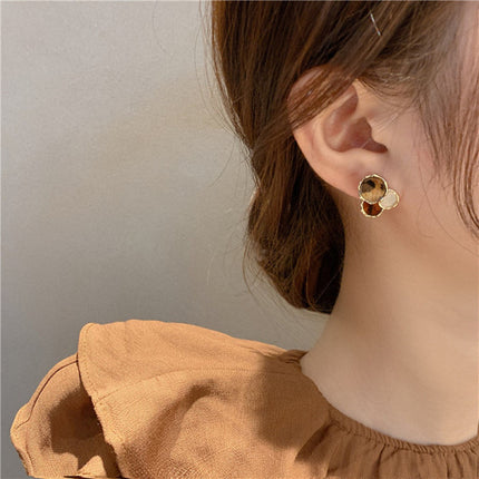 Simple Leopard Print Earrings - Golden