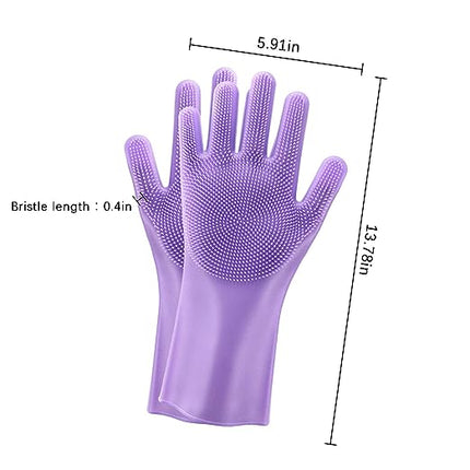 Food Grade Multipurpose Silicone Dish Washing Gloves - Light Purple