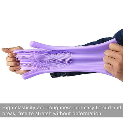 Food Grade Multipurpose Silicone Dish Washing Gloves - Light Purple