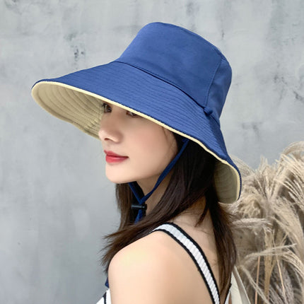 Women Fashion Face Sun Protection UV Shading Hat - Black