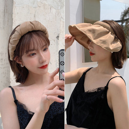 Multi Function Hair Card Type Sunscreen Cap - Black