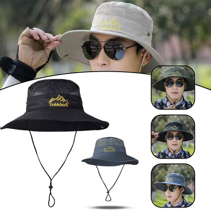 Outdoor Breathable Mountaineering Fishing Sun Hat - Dark Blue