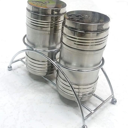 Stainless Steel Spice Rack With Stand - Silver