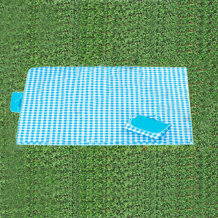 Portable Waterproof Travel Outdoor Picnic Carpet Mat - 80x150 CM - Blue White