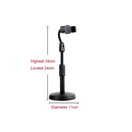 Heavy Duty Adjustable Retractable Mobile Phone Stand - Black