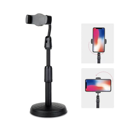 Heavy Duty Adjustable Retractable Mobile Phone Stand - Black