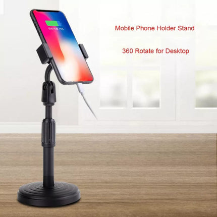 Heavy Duty Adjustable Retractable Mobile Phone Stand - Black