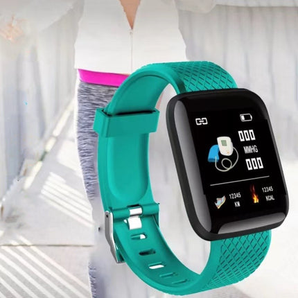 Large Screen USB Charge Sports Wristband Smart Watch -  Green