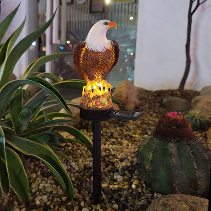 Solar Charging Eagle Decoration Garden Night Light - Brown