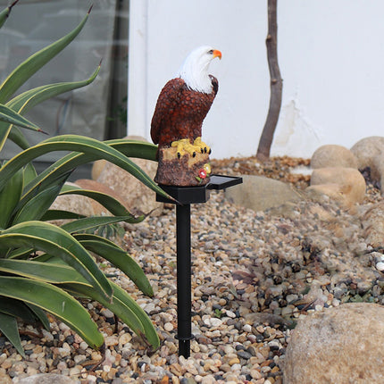 Solar Charging Eagle Decoration Garden Night Light - Brown