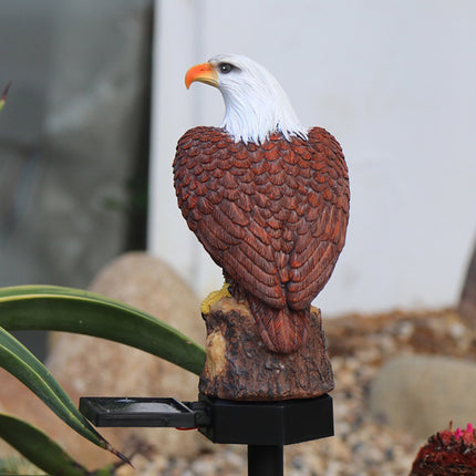 Solar Charging Eagle Decoration Garden Night Light - Brown