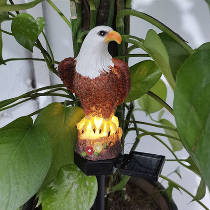 Solar Charging Eagle Decoration Garden Night Light - Brown