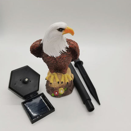 Solar Charging Eagle Decoration Garden Night Light - Brown