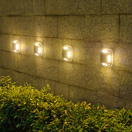 2 PCs Solar Charging Waterproof Wall Floor Decoration Lights - Yellow