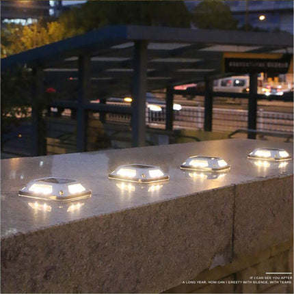 2 PCs Solar Charging Waterproof Wall Floor Decoration Lights - Yellow