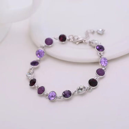 Elegant Crystal Bracelet For Women - Purple