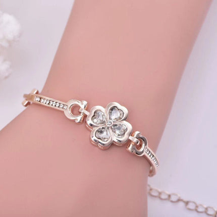 Copy of Four Leaf Clover Crystal Women Bracelet - Rose Gold