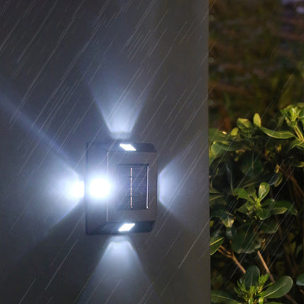 2 Pcs Wall Floor Solar Charging Décor Automatic Night Lights - White