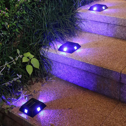 2 Pcs Wall Floor Solar Charging Décor Automatic Night Lights - White