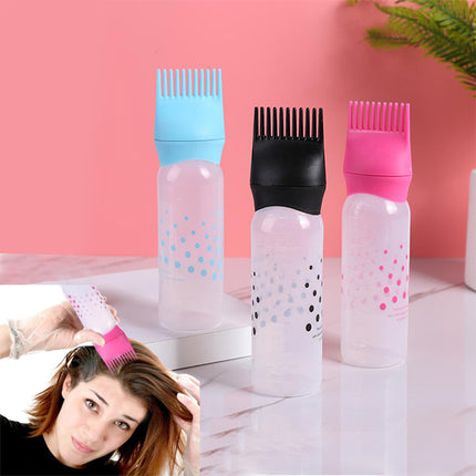 Hair Dye Root Comb Applicator Brush Bottle - Pink