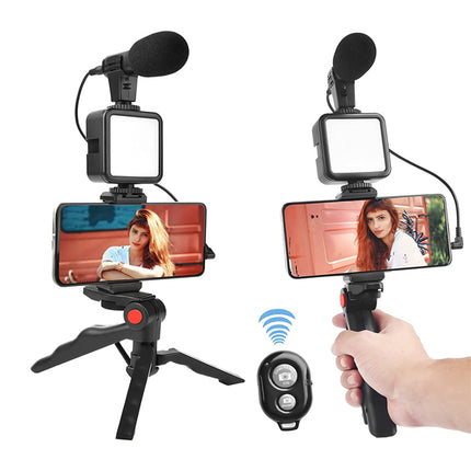 Live Broadcast Video Making Phone Tripod Kit With MIC And Light