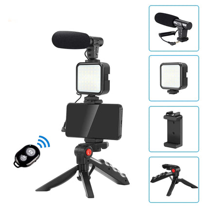 Live Broadcast Video Making Phone Tripod Kit With MIC And Light