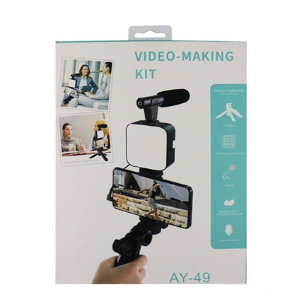 Live Broadcast Video Making Phone Tripod Kit With MIC And Light