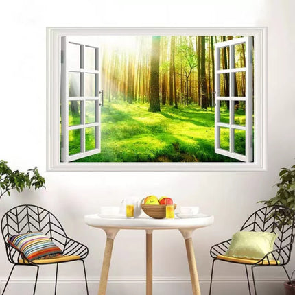 Living Room Sofa Wall Decoration 3D Background Sticker - 60x90 CM - White Green